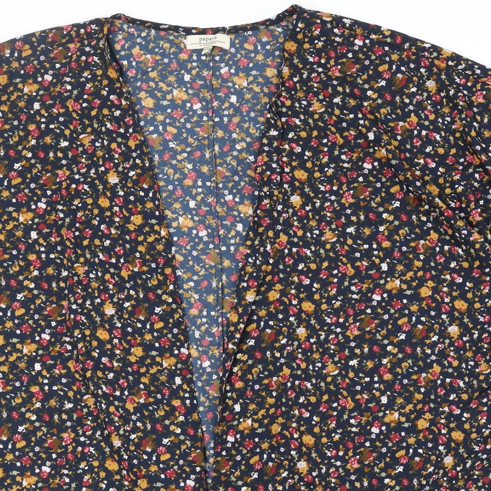 Papaya Womens Multicoloured Floral Polyester Kimono Blouse Size 14 V-Neck