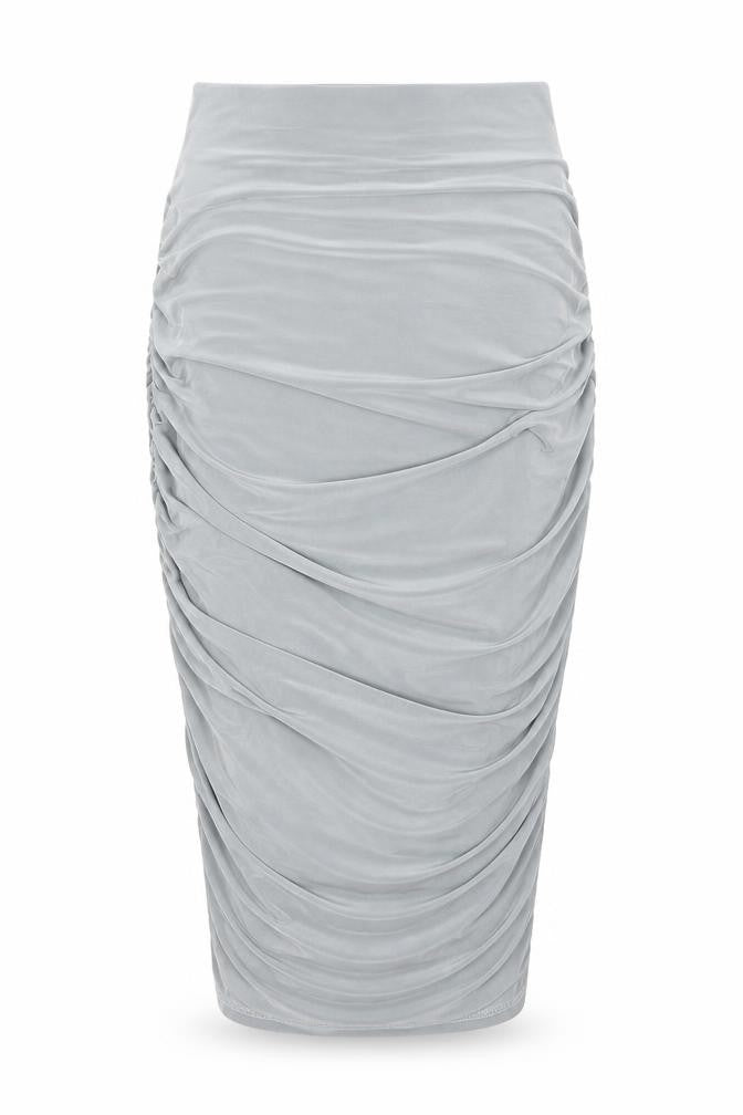 Nikka Womens Grey Polyester Bandage Skirt Size 10