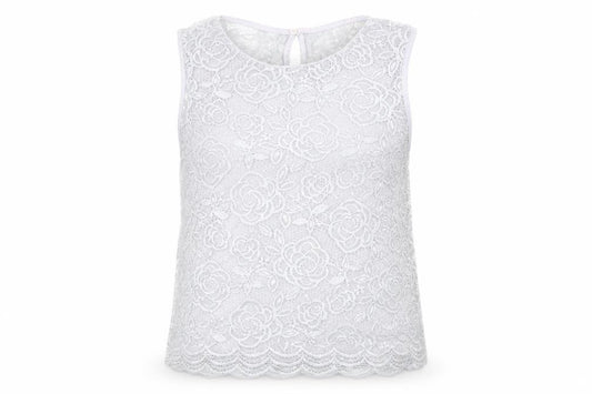New Look Womens Grey Floral Polyester Basic Tank Size 8 Round Neck - Lace Overlay