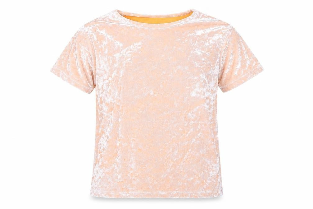 Marks & Spencer Girls Orange Polyester Basic T-Shirt Size 9-10 Years Round Neck Pullover