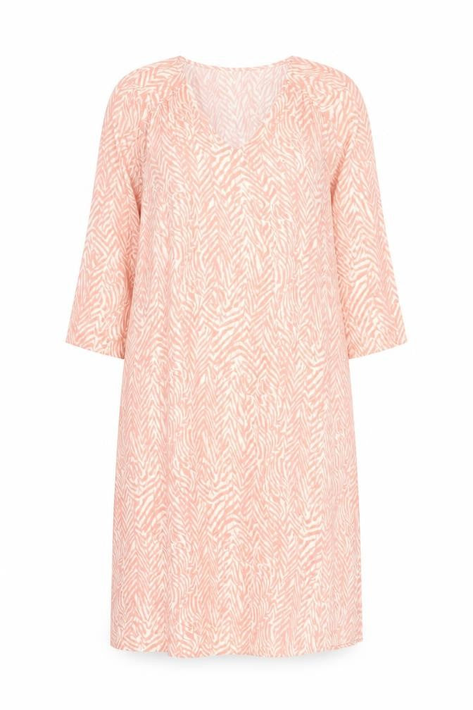 Sant Tropez Womens Pink Geometric Viscose Sheath Size L V-Neck Pullover