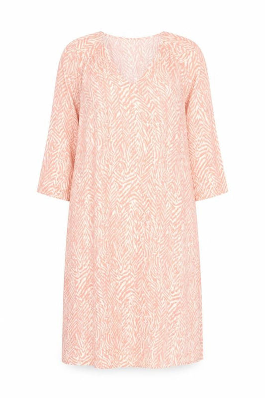 Sant Tropez Womens Pink Geometric Viscose Sheath Size L V-Neck Pullover