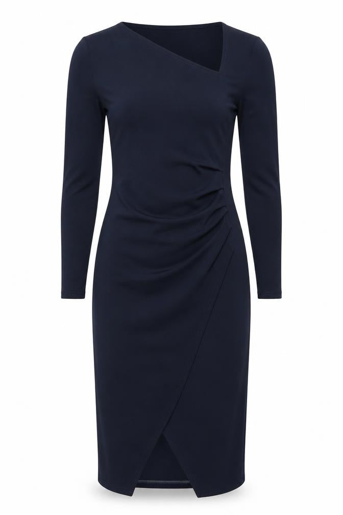 PRETTYLITTLETHING Womens Blue Polyester Sheath Size 8 Square Neck Pullover