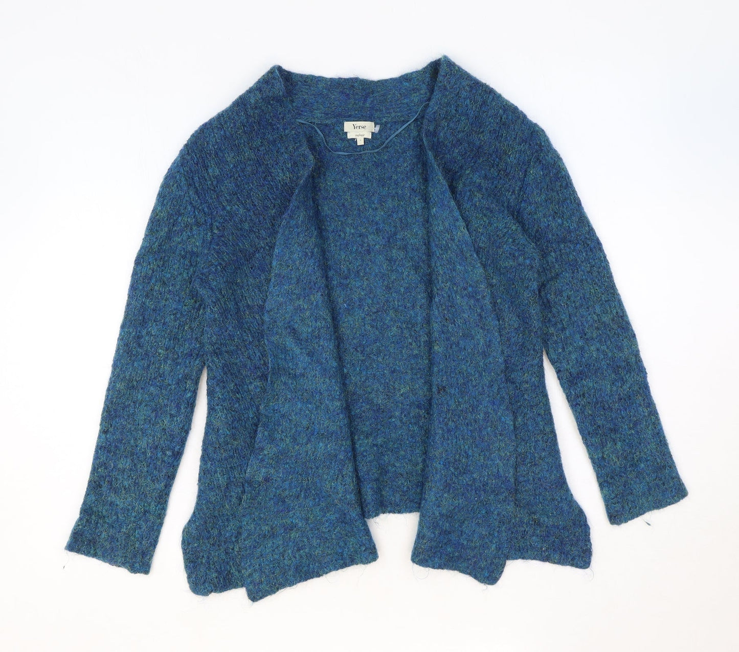 YERSE Womens Blue V-Neck Polyamide Cardigan Jumper Size L