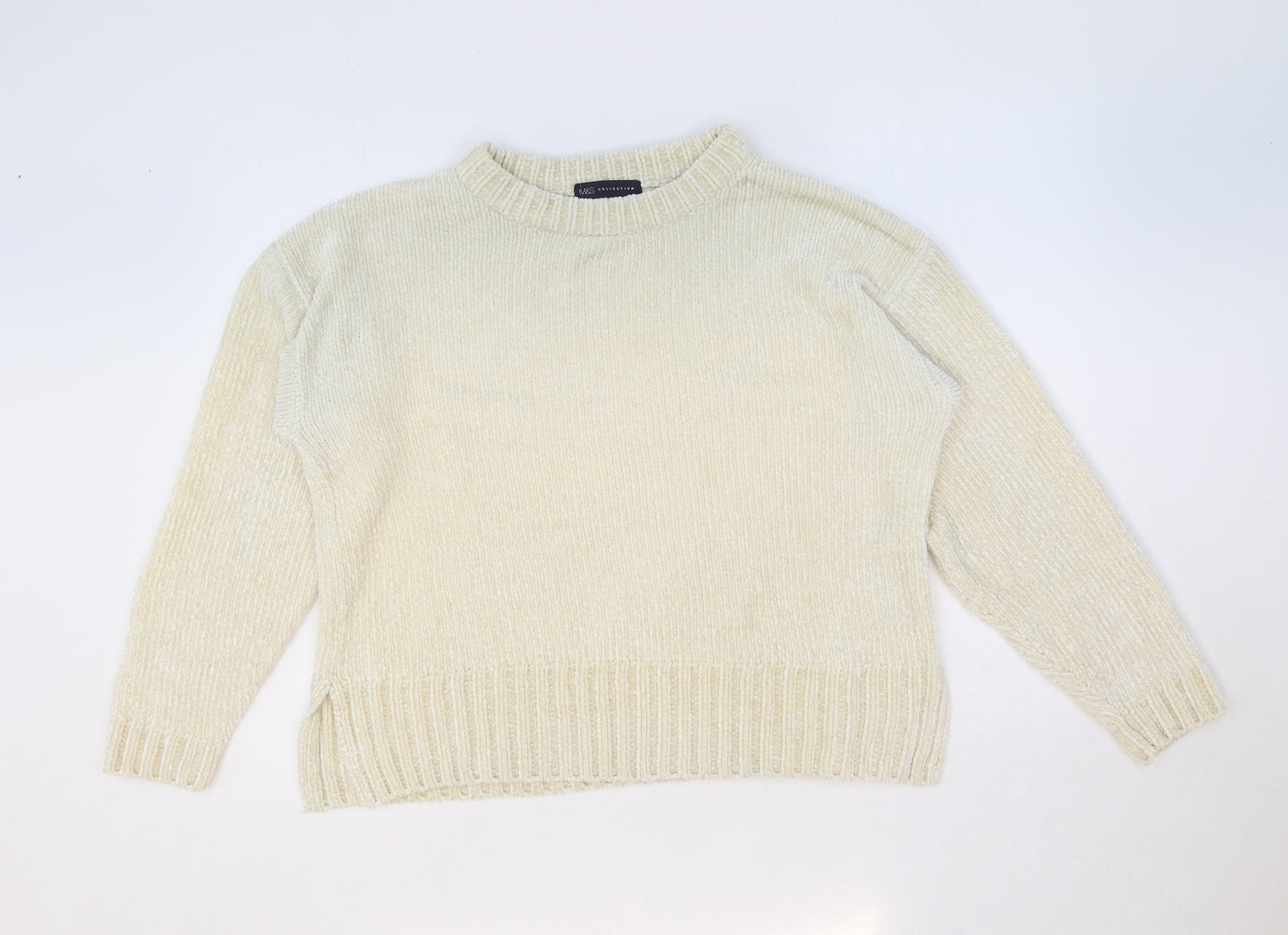 Marks and Spencer Womens Grey Round Neck Polyester Pullover Jumper Size M