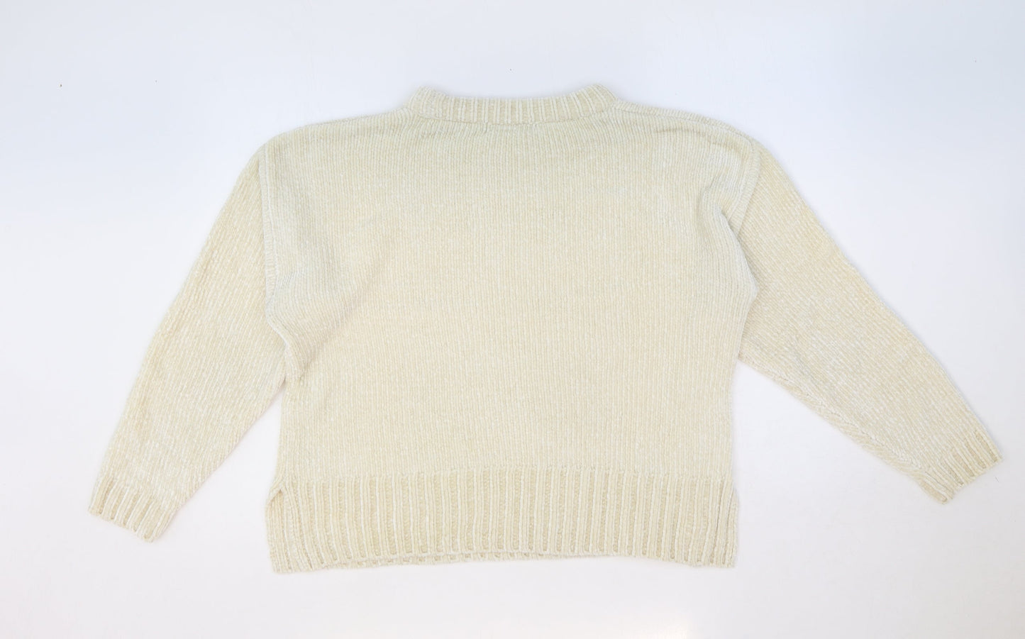 Marks and Spencer Womens Grey Round Neck Polyester Pullover Jumper Size M