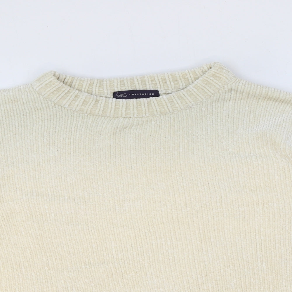 Marks and Spencer Womens Grey Round Neck Polyester Pullover Jumper Size M