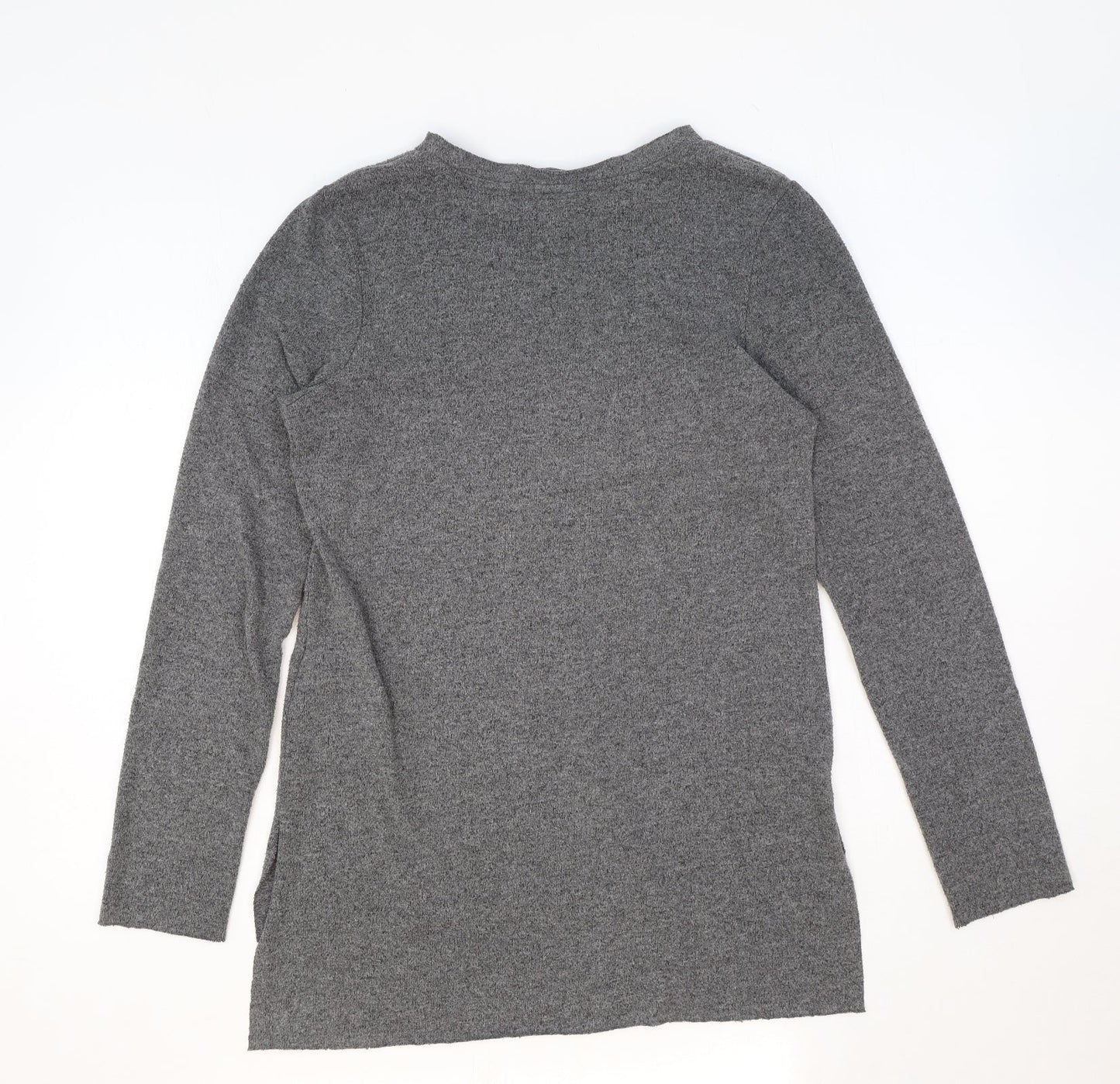 Topshop Womens Grey Boat Neck Polyamide Pullover Jumper Size 8