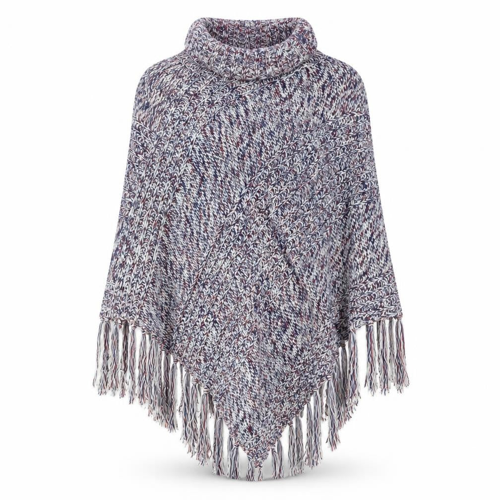 Peacocks Womens Blue Roll Neck Acrylic Pullover Jumper Size S - Poncho