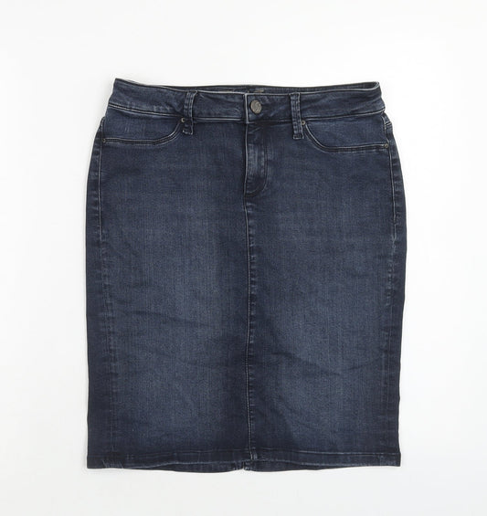 Mavi Womens Blue Cotton Straight & Pencil Skirt Size 28 in Zip