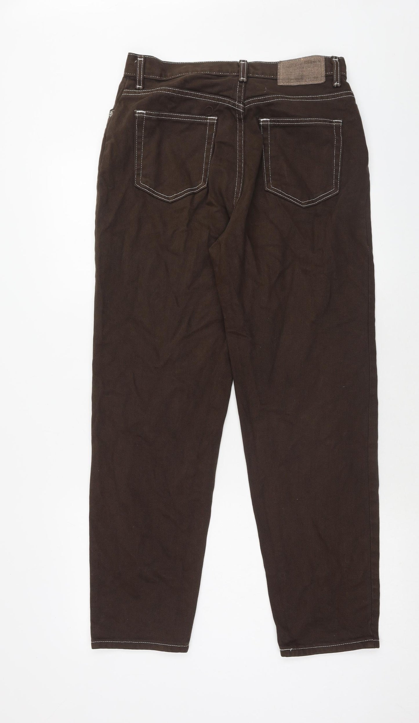 Preworn Womens Brown Cotton Straight Jeans Size 30 in Regular Zip