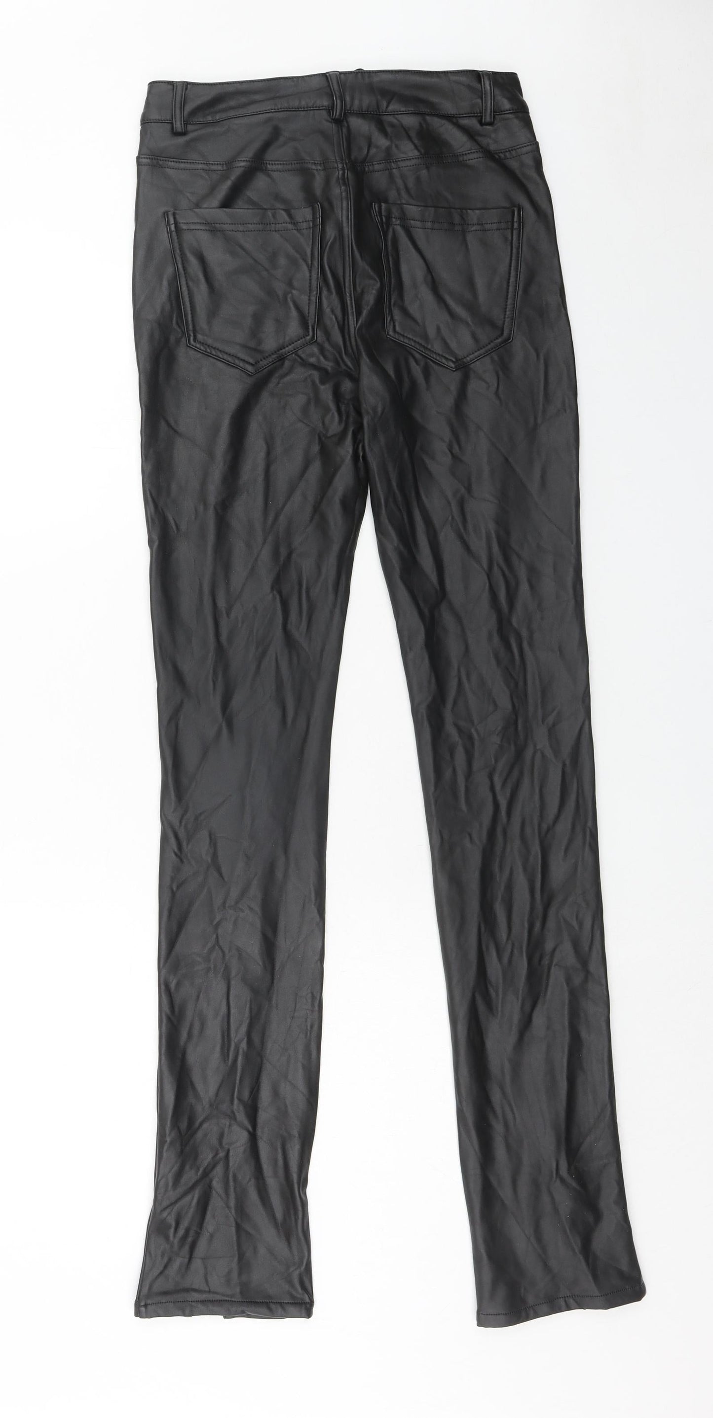 Redial Womens Black Polyester Trousers Size 10 Regular Zip