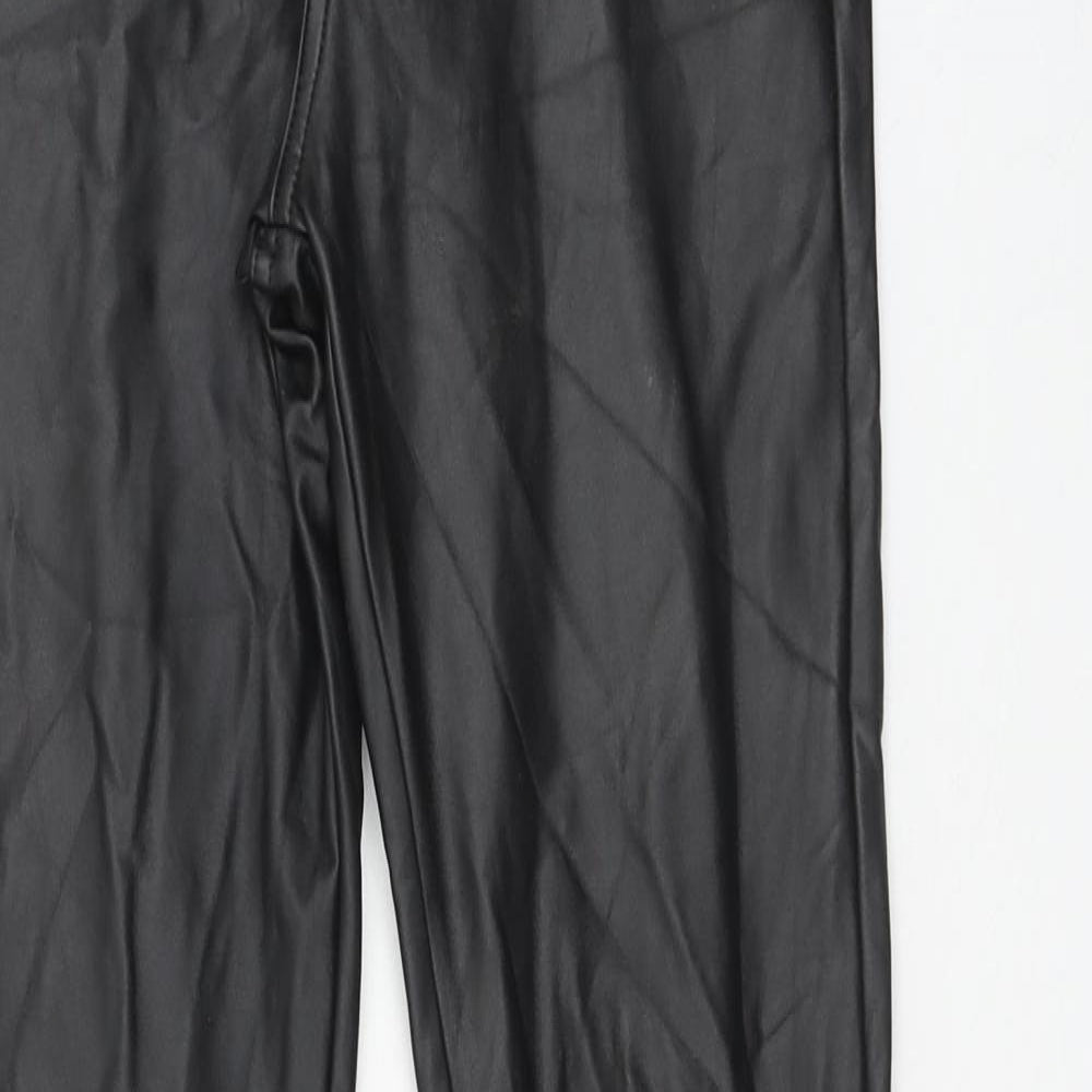 Redial Womens Black Polyester Trousers Size 10 Regular Zip