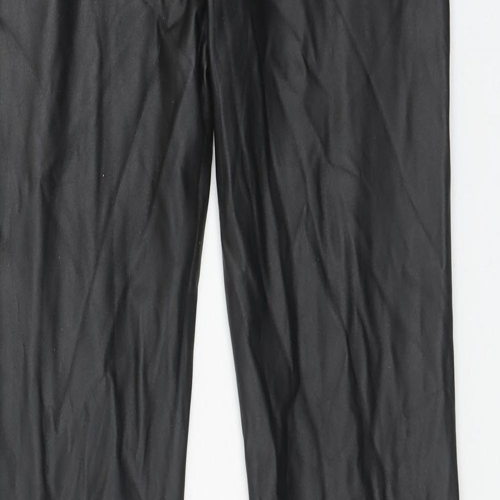 Redial Womens Black Polyester Trousers Size 10 Regular Zip