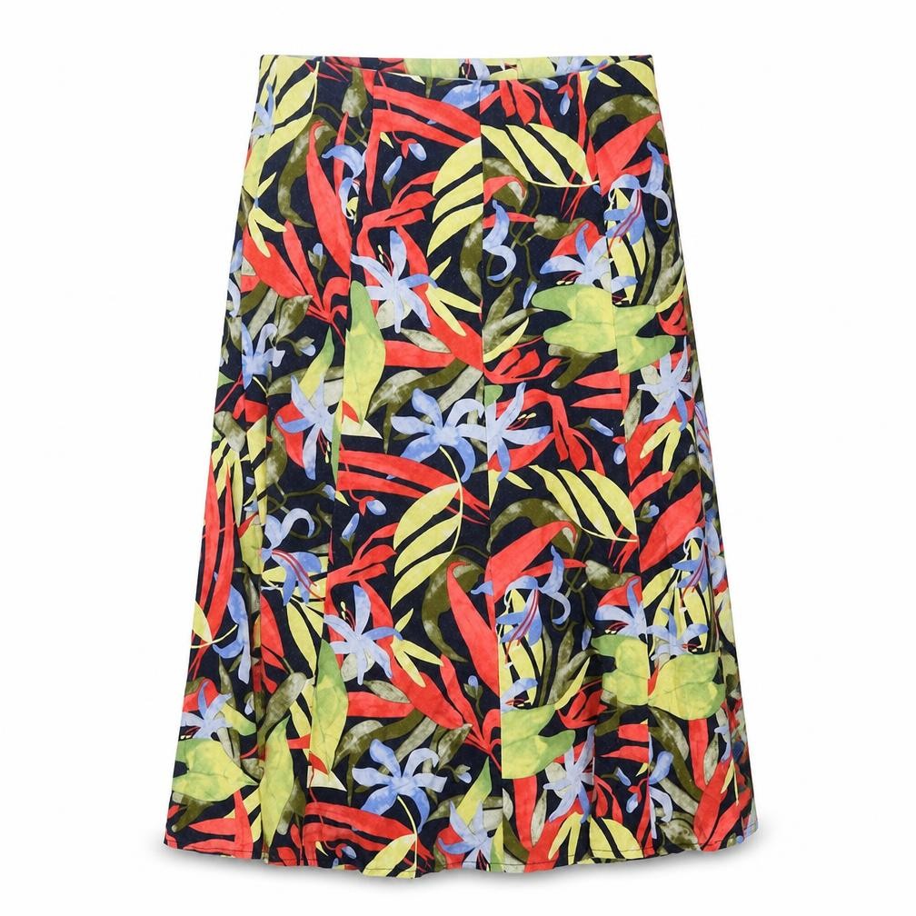 ble Womens Multicoloured Floral Cotton Swing Skirt Size 12