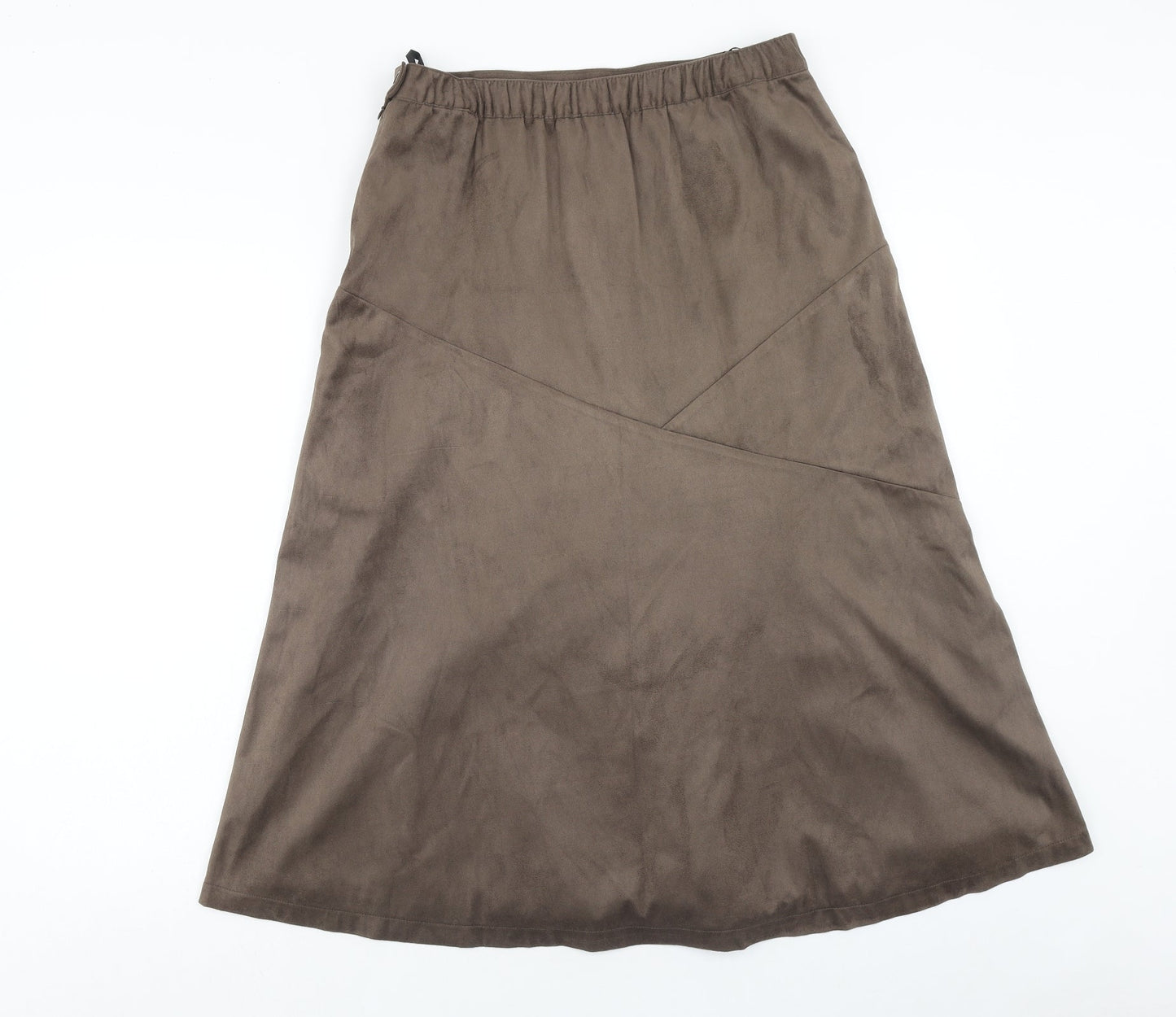 Fair Lady Womens Brown Polyester Swing Skirt Size 14 Button