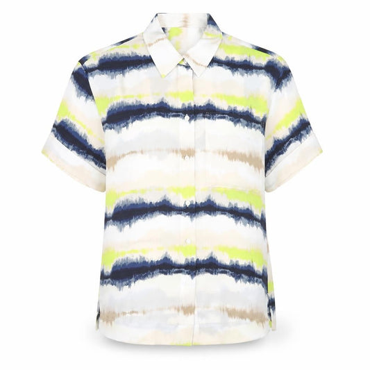 Marks and Spencer Womens Multicoloured Geometric Polyester Basic Button-Up Size 6 Collared