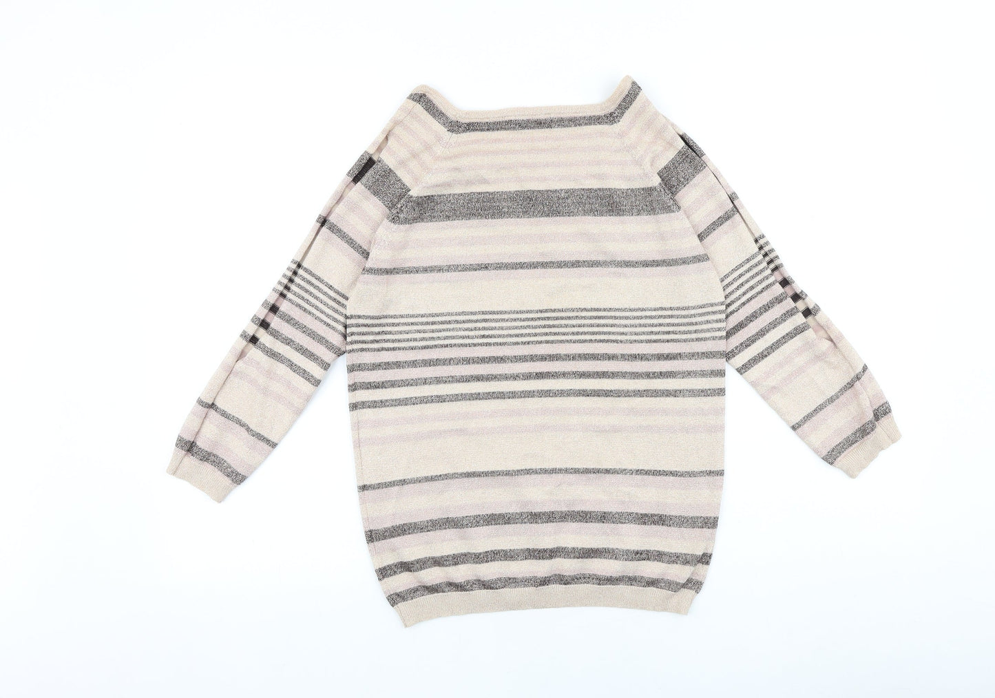 NEXT Womens Multicoloured Boat Neck Striped Chlorofibre Pullover Jumper Size 8