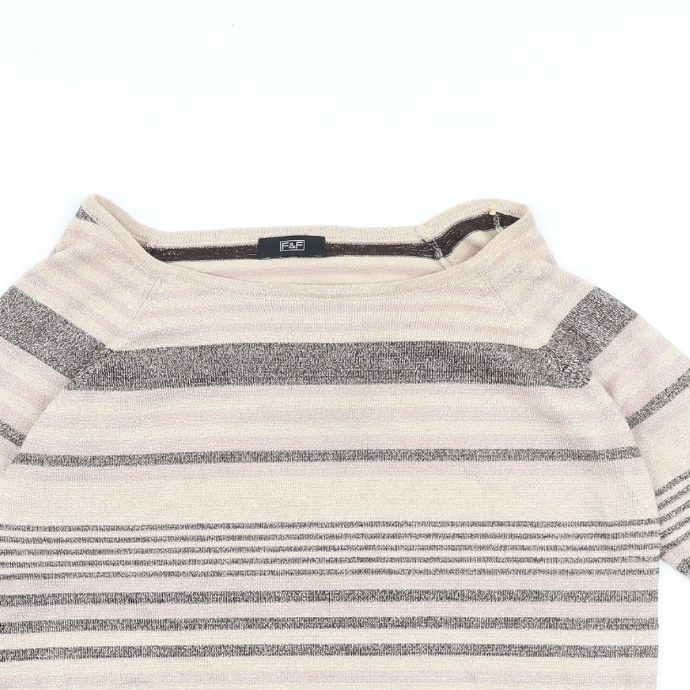 NEXT Womens Multicoloured Boat Neck Striped Chlorofibre Pullover Jumper Size 8