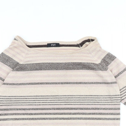 Next Womens Multicoloured Boat Neck Striped Chlorofibre Pullover Jumper Size 8
