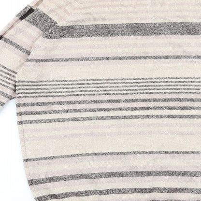 Next Womens Multicoloured Boat Neck Striped Chlorofibre Pullover Jumper Size 8