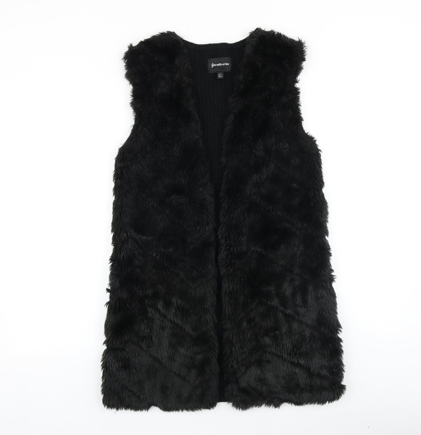Stradivarius Womens Black Gilet Coat Size S
