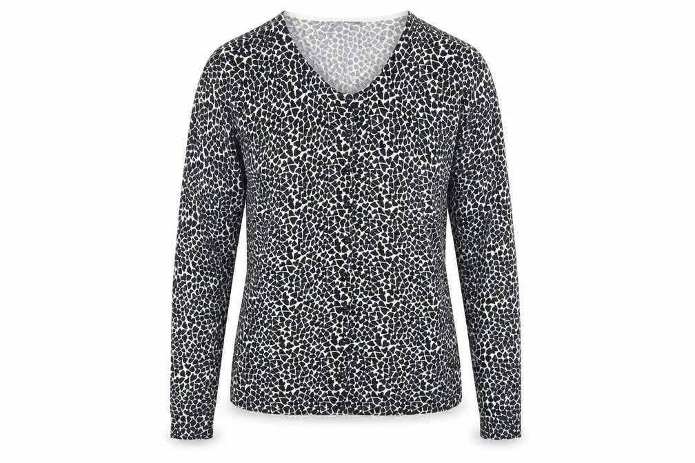 Marks & Spencer Womens Black Scoop Neck 100% Cotton Cardigan Jumper Size 8