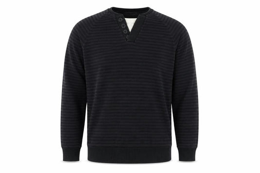 Preworn Mens Brown Round Neck Striped Cotton Pullover Jumper Size L Long Sleeve