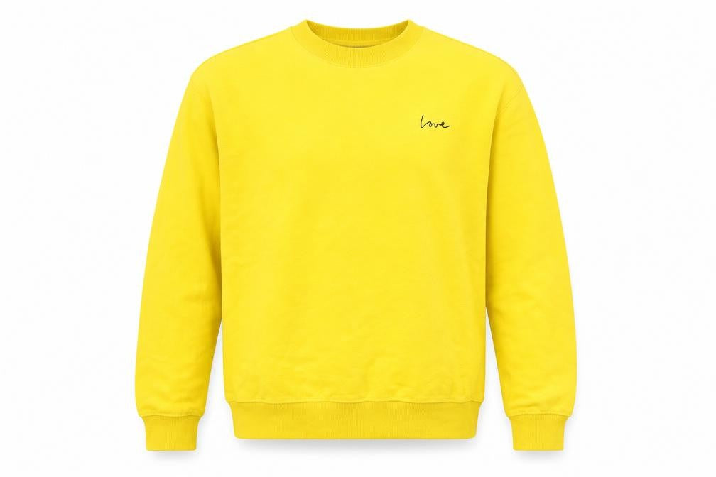 H&M Mens Yellow Cotton Pullover Sweatshirt Size M - Love