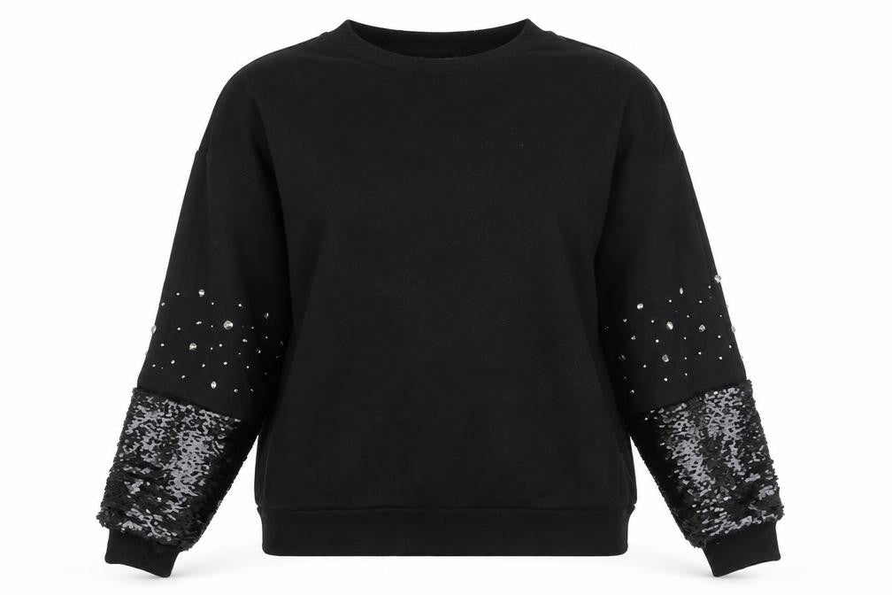 Primark Womens Black Cotton Pullover Sweatshirt Size XS Pullover