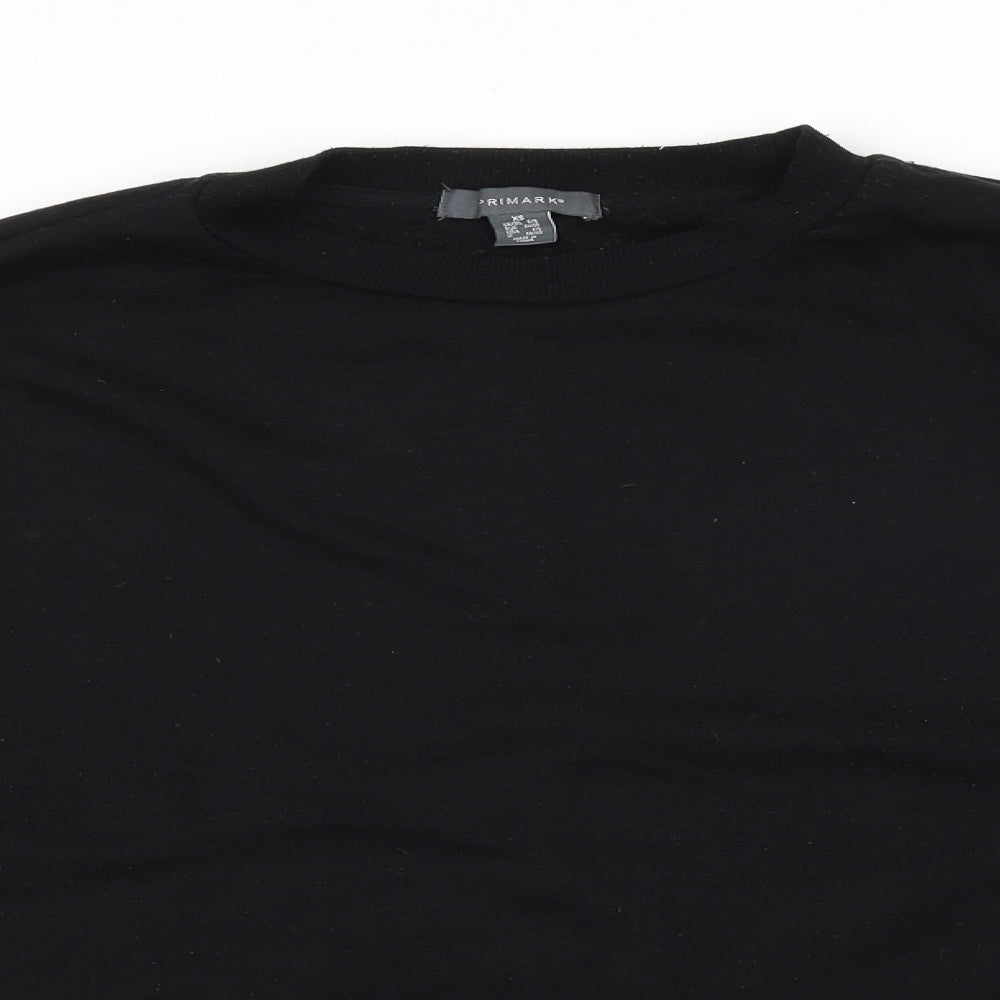 Primark Womens Black Cotton Pullover Sweatshirt Size XS Pullover