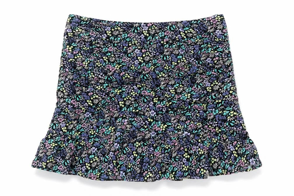 Marks & Spencer Girls Multicoloured Floral Viscose Mini Skirt Size 10-11 Years Regular Zip