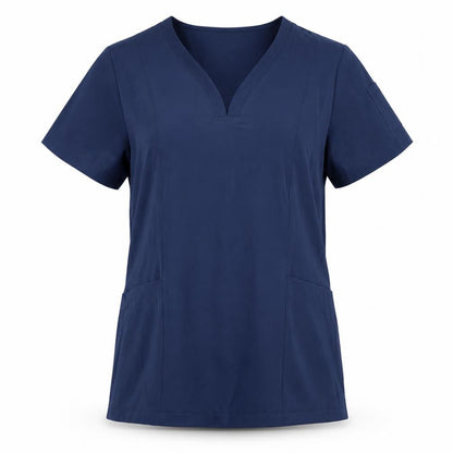 NiaaHinn Womens Blue Polyester Basic Blouse Size M V-Neck