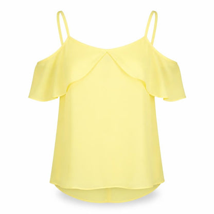 Peacocks Womens Yellow Polyester Basic Tank Size 12 Round Neck
