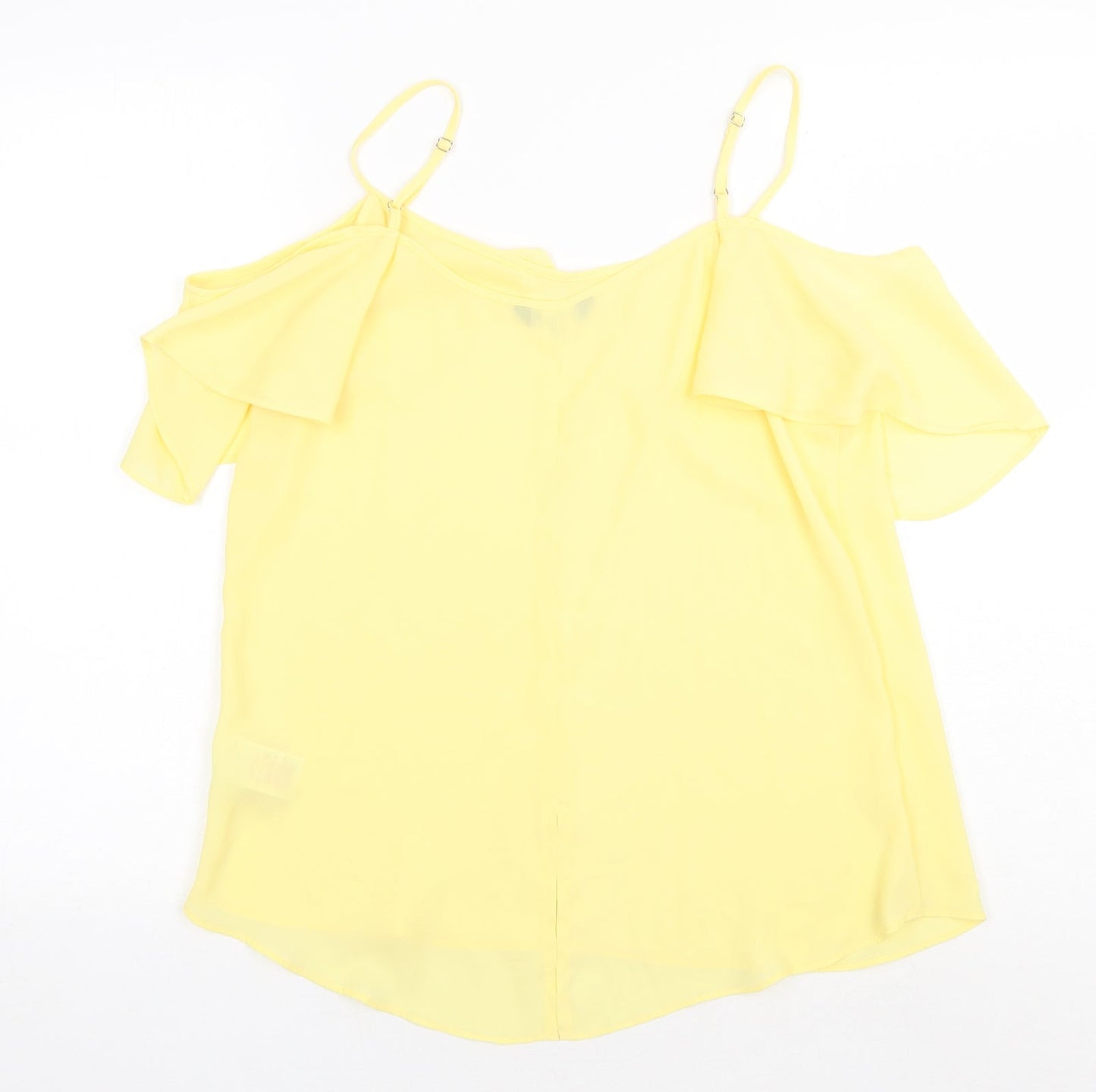 Peacocks Womens Yellow Polyester Basic Tank Size 12 Round Neck