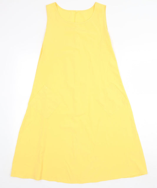 Preworn Womens Yellow Polyester A-Line Size S Scoop Neck Pullover