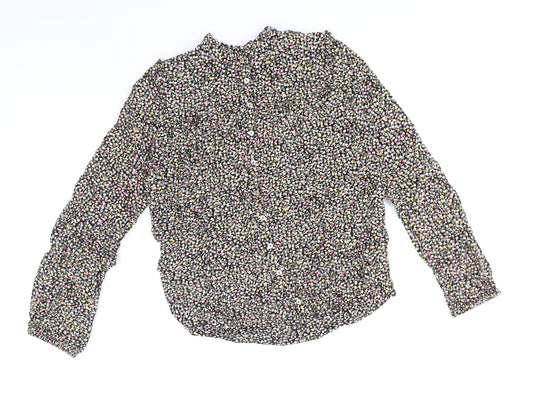 Saint Tropez Clothing Womens Multicoloured Geometric Viscose Basic Button-Up Size XS Round Neck