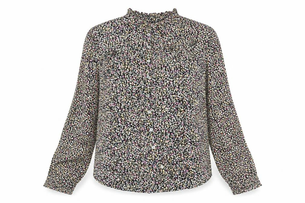 Saint Tropez Clothing Womens Multicoloured Geometric Viscose Basic Button-Up Size XS Round Neck