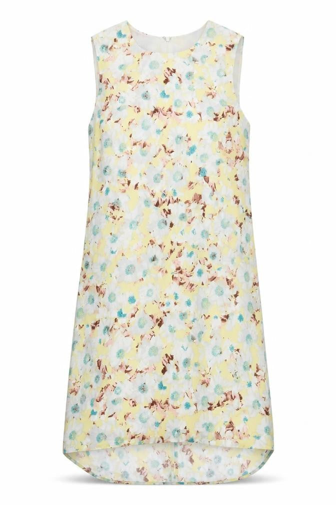 Marks & Spencer Womens Multicoloured Floral Polyester Tank Dress Size 10 Boat Neck Zip