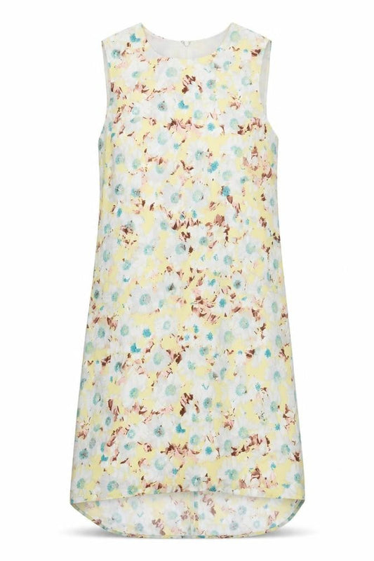 Marks & Spencer Womens Multicoloured Floral Polyester Tank Dress Size 10 Boat Neck Zip