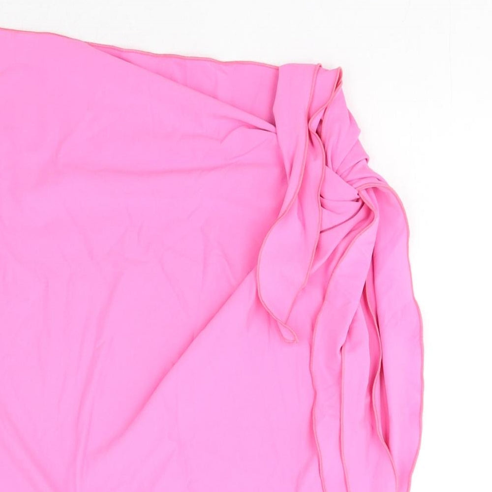 Valeryblu Womens Pink Polyamide Wrap Skirt Size 18 Zip