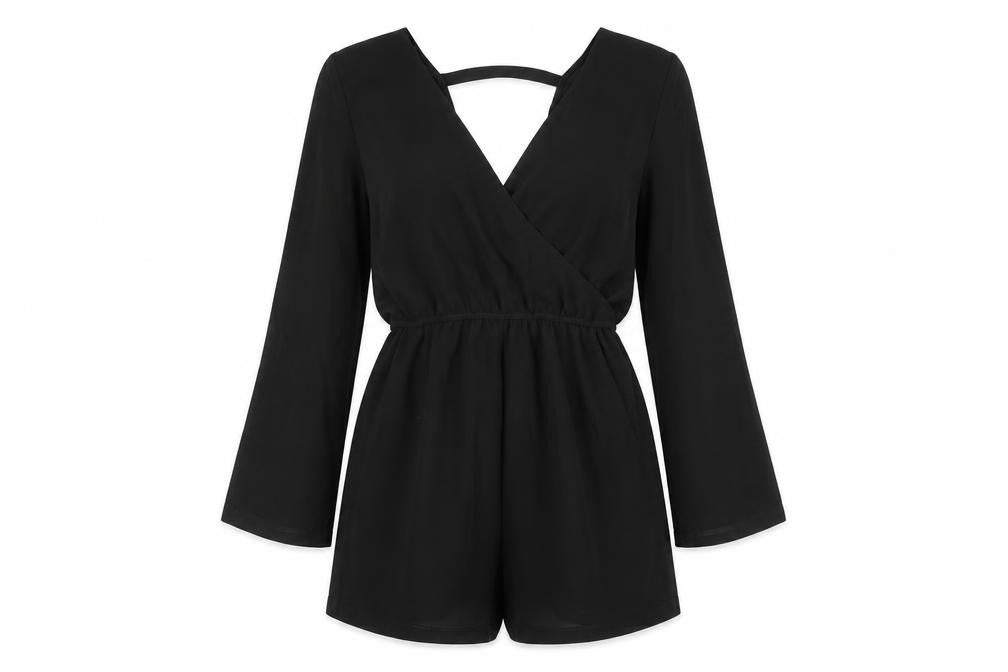 Pins & Needles Womens Black Polyester Playsuit One-Piece Size S Pullover