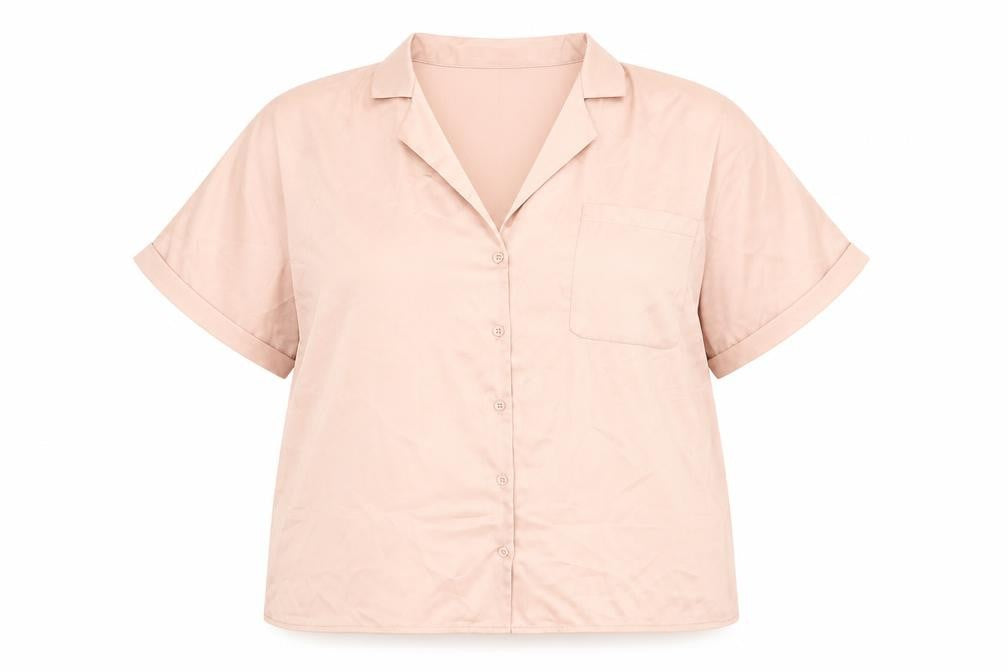 Boohoo Womens Pink Polyester Basic Button-Up Size 14 Collared
