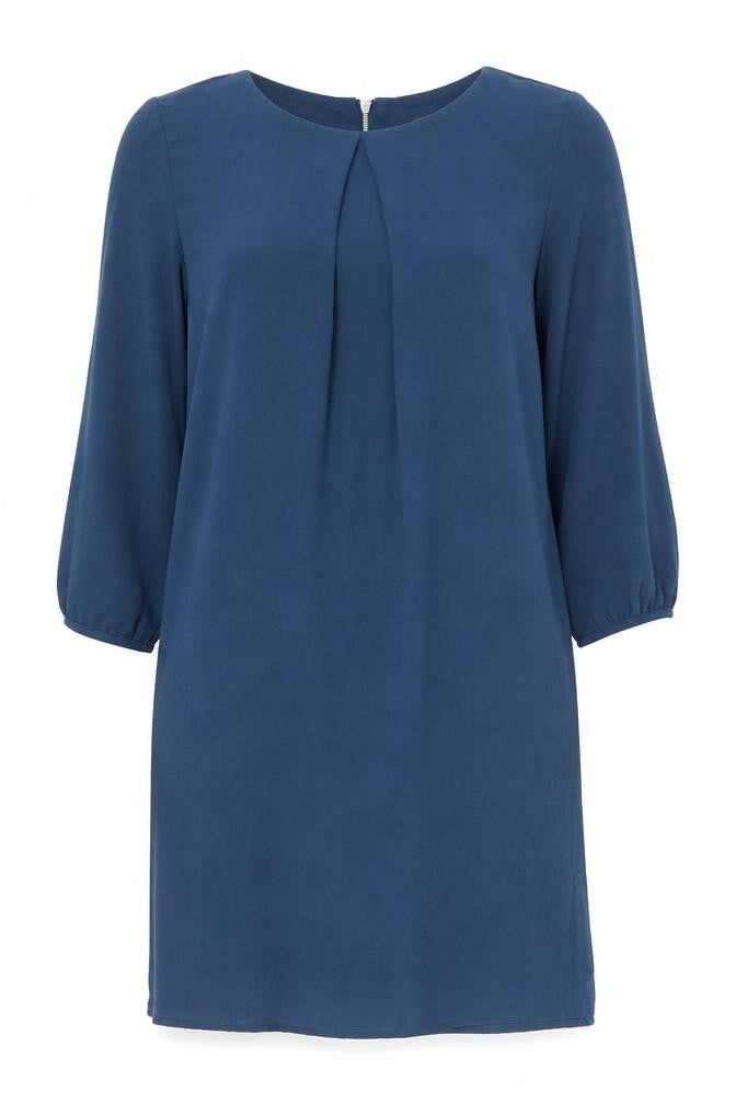 H&M Womens Blue Polyester Sheath Size 10 Boat Neck Zip