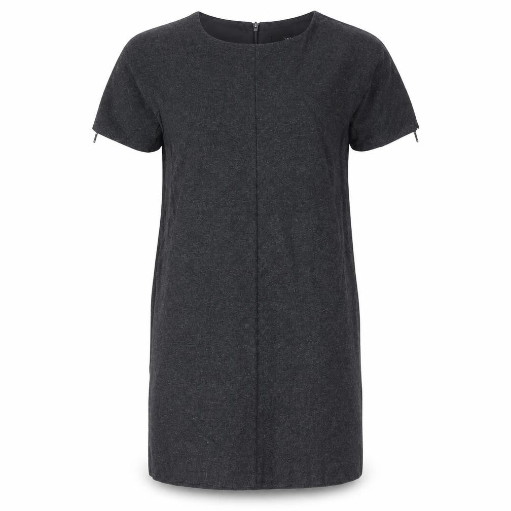 NEXT Womens Grey Wool Jumper Dress Size 10 Round Neck Zip