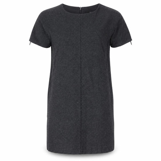 Next Womens Grey Wool Jumper Dress Size 10 Round Neck Zip