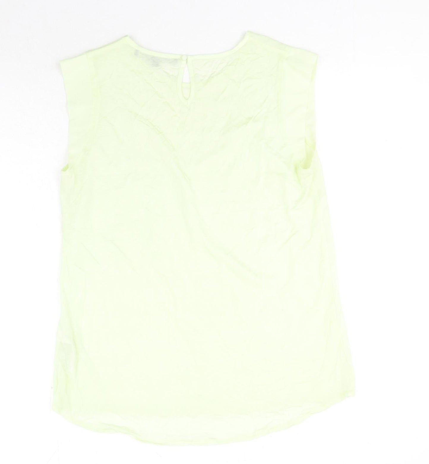 French Connection Womens Green Polyester Basic Blouse Size M Round Neck