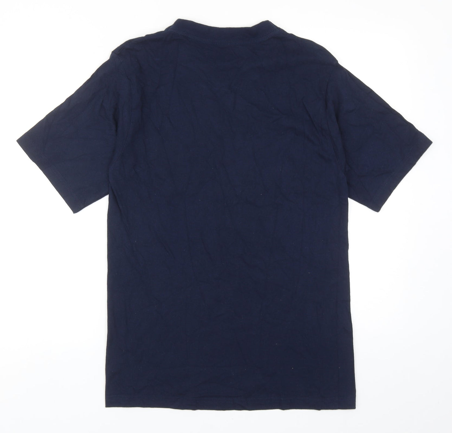 Ad Tex Womens Blue Polyester Basic T-Shirt Size M Round Neck