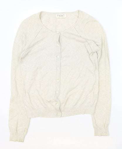 Next Womens Beige Scoop Neck Cotton Pullover Jumper Size 10