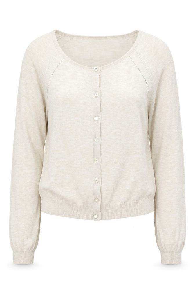 NEXT Womens Beige Scoop Neck Cotton Pullover Jumper Size 10